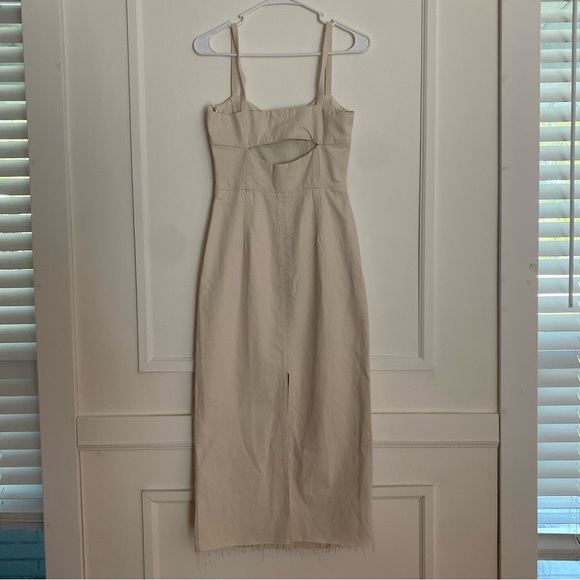 NWT Beige/Cream Zara Denim Midi Dress - Picture 3 of 11